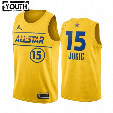 Maglia NBA Denver Nuggets Nikola Jokic 15 2021 All-Star Jordan Brand Gold Swingman - Bambino